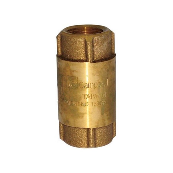 Campbell CV-2TLF 200 PSI 0.5 in. FIP x 0.5 in. FIP Lead Free Brass Check Valve 4509253 - main